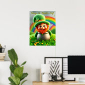 Poster Custom Leprechaun Gnome St. Patrick's Day Shamrock (Bureau à domicile)