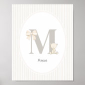Poster Custom Letter M Nursery Wall Art – Baby Name Print (Devant)