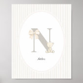 Poster Custom Letter N Nursery Wall Art - Baby Name Print (Devant)