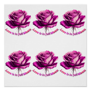 Poster Custom Love en pleine floraison Rose Saint-Valenti