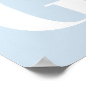 Poster Custom Mid Century Retro Letter Initial Icy Blue (Coin)