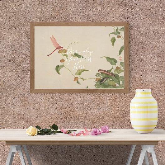 Poster CUSTOM Minimalist Dragonfly & Caterpillar Print