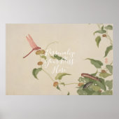 Poster CUSTOM Minimalist Dragonfly & Caterpillar Print (Devant)