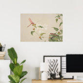 Poster CUSTOM Minimalist Dragonfly & Caterpillar Print (Bureau à domicile)