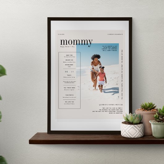 Poster Custom Mom Photo Keepsake Modern Design