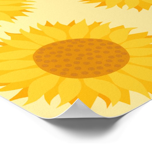 Poster Custom Monogram, with Yellow Sunflowers. (Coin)