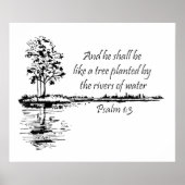Poster Custom Name Encouraging Scripture Psalm 1:3  (Devant)