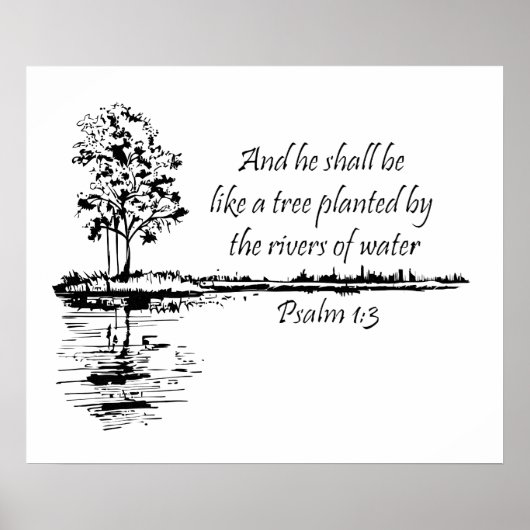 Poster Custom Name Encouraging Scripture Psalm 1:3  (Devant)