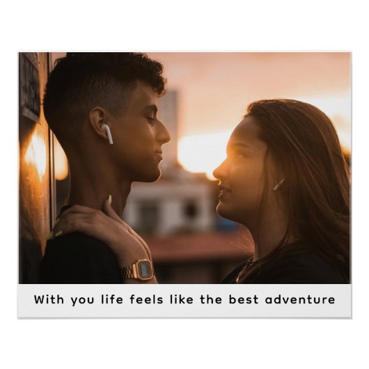 Poster Custom Photo Typewriter Style Personalized Caption (Devant)