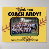 Poster Custom Picture Softball Coach merci cadeau (Devant)