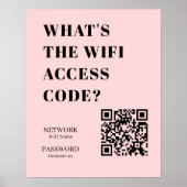 Poster Custom Pink WiFi QR | Personalized Password (Devant)