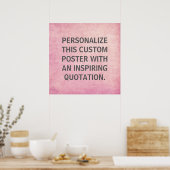 Poster Custom Quote Poster, Pink Distressed Background (Cuisine)