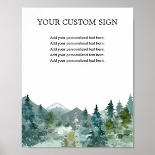 Poster Custom sign rustic mountains outdoor theme