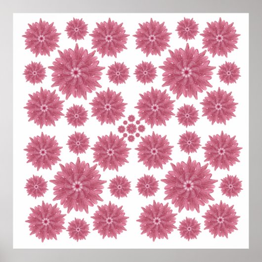 Poster Custom Soft Dusty Pink Chrysanthemum Pattern (Devant)