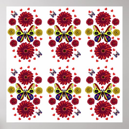 Poster Custom Spring Butterfly Floral Gift  (Devant)