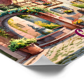 Poster Custom Text Colmar Alsace France Watercolor Retro (Coin)