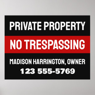Poster Custom Text & Color Private Property