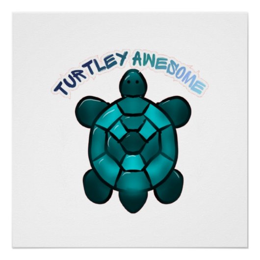 Poster Custom Turtle Cute Pun Funny Animal Gift (Devant)