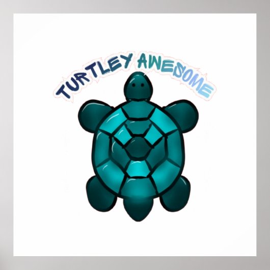 Poster Custom Turtle Cute Pun Funny Animal Gift (Devant)