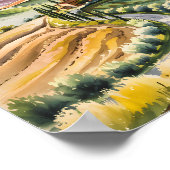 Poster Custom Tuscany Watercolor Rolling Hills Landscape (Coin)