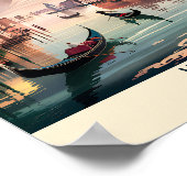 Poster Custom Venice Italy Gondola Canal Watercolor Retro (Coin)