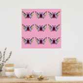 Poster Custom Vibrant Modern Folk Butterfly Art (Cuisine)