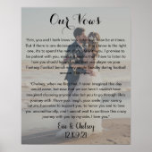 Poster custom wedding photo with wedding vows faded gray (Devant)