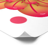 Poster Custom Whimsical Pink Floral & Polka Dot Pattern (Coin)