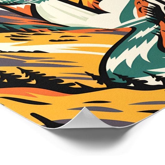 Poster Custom Yellowstone National Park Lower Falls Retro (Coin)