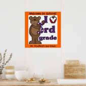 Poster customisé Bear I Love 3e Grade Classroom (Cuisine)