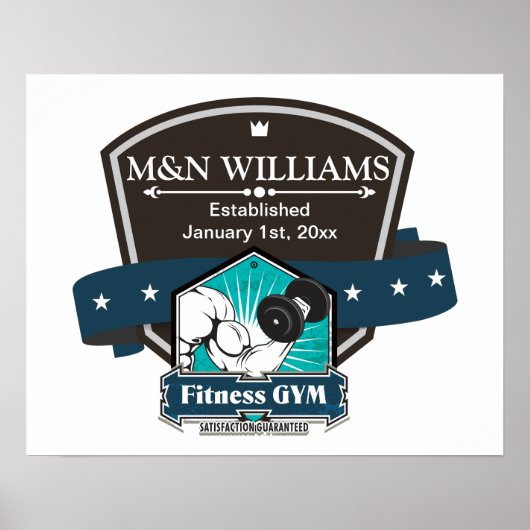Poster Customisez Votre Nom Fitness Gym Logo (Devant)