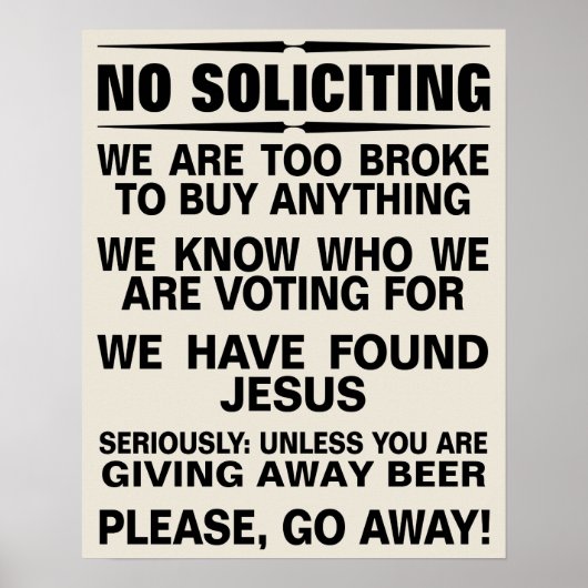 Poster Customisez votre propre signature Pas de sollicita (Devant)