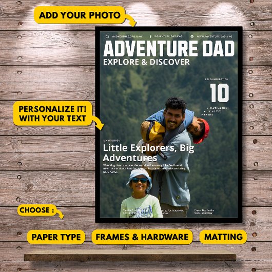 Poster Customizable Adventure Dad Magazine Add Your Photo