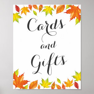 Poster Customizable Autumn Sign, Fall Leaves Decor