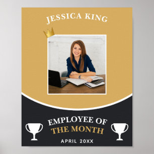Poster Customizable Gold Employee Of The Month Picture