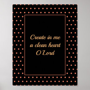 Poster Customizable Salmon Polka Dot Christian Bathroom