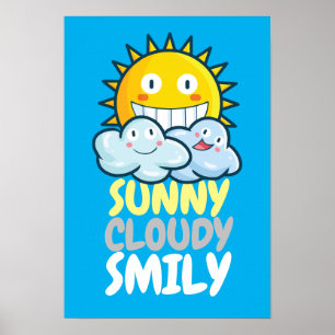 Poster Customizable Sunny Cloudy Smiliy