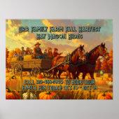 Poster Customize Farm Fall Harvest Horse Drawn Wagon Ride (Devant)