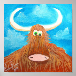 POSTER CUT HIGHLAND COW