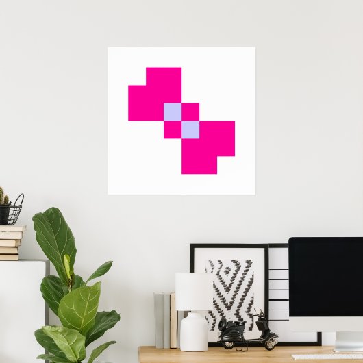 Poster Cute 8 bits Pixel Bow (Bureau à domicile)