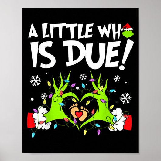 Poster Cute A Little Who Is Due Christmas Pregnancy Annou (Devant)