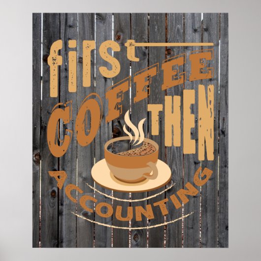 Poster cute accounting office coffee word art (Devant)