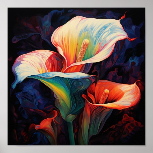 Poster Cute Acryllic Calla lily (Devant)
