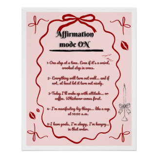 Poster cute affirmations funny aesthetic mindset perfect poster