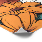 Poster Cute Ai Basset Hound et Papillon en Fleurs (Coin)