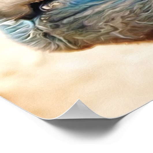 Poster Cute Alpaca bébé en bleu (Coin)