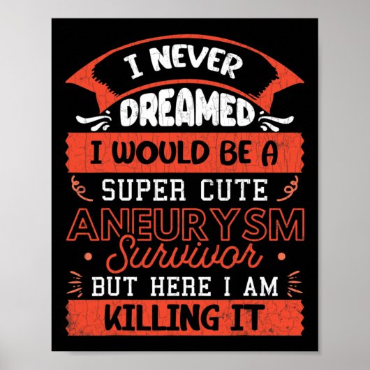 Poster Cute Aneurysm Survivor Brain Surgery Awareness Gra (Devant)