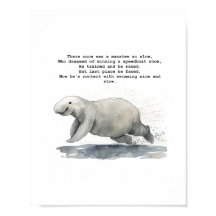 Cute animal art - Racing Manatee