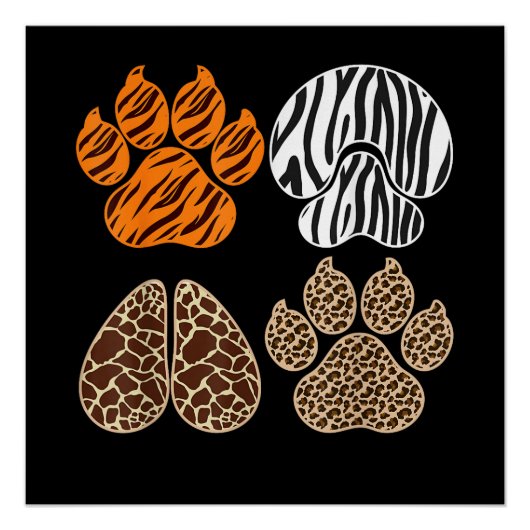 Poster Cute Animals Animal Print Design Adorable Wildlife (Devant)