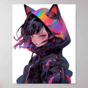 Poster Cute Anime Catgirl